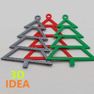 christmas ornament - tree outline Various christmas ornament tree  3d print model - Mito3D