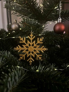 christmas ornament decoration bauble - snowflake Home tree merry decor snow gold 3d print model - Mito3D