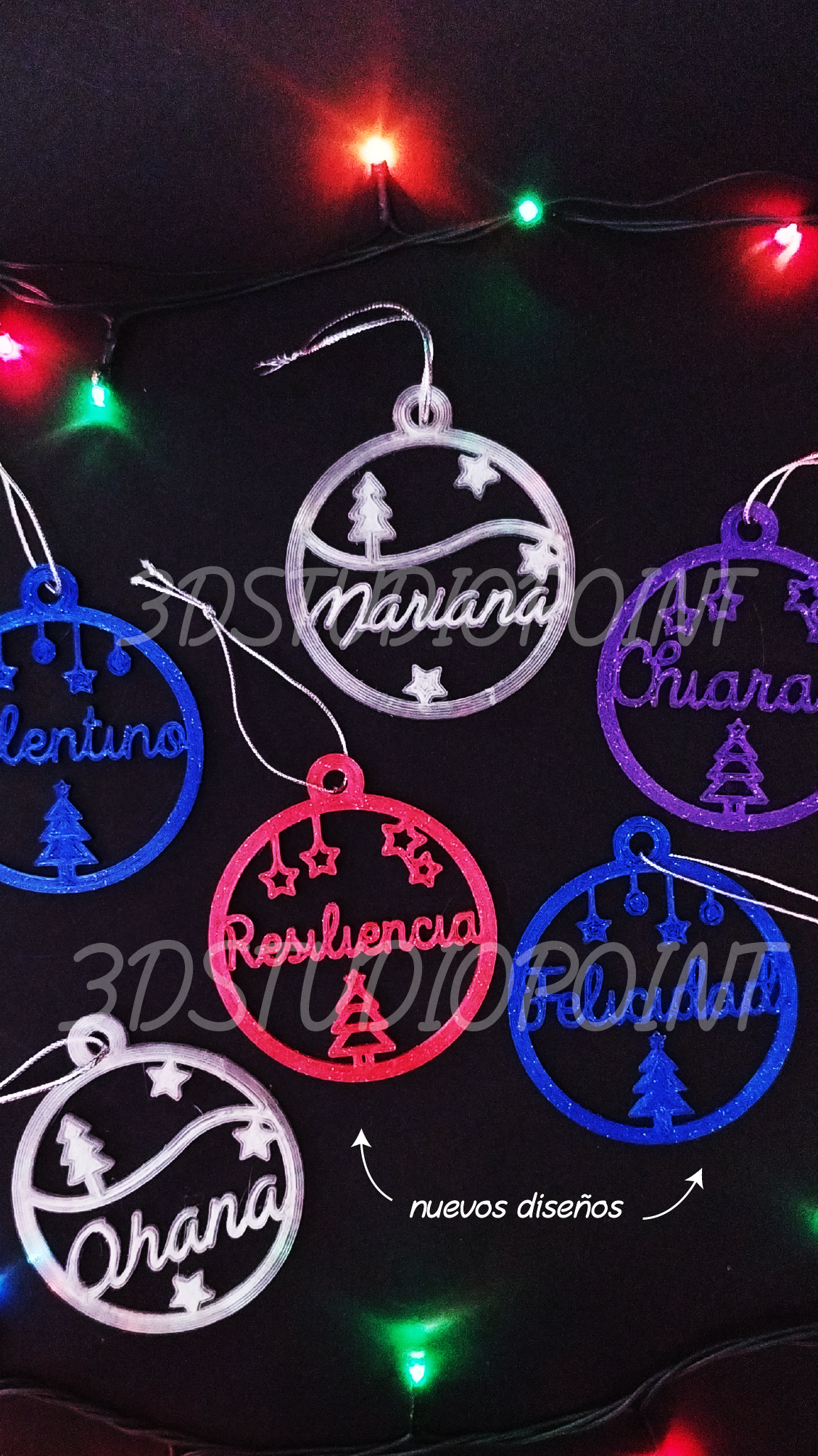 Navidad ornamento personalizar x3 bola navidad paraca 3 deco arbolito árbol Papa Noel claus personalizado regalos fiestas nochebuena 3D print model - Mito3D
