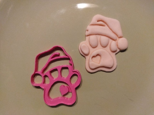 christmas paw cookie cutter pawn 3d print model - Mito3D