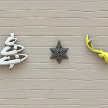 christmas pendant jewelry reindeer snowflake tree 3d print model - Mito3D