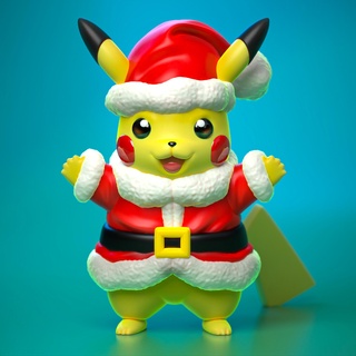 christmas pikachu Art pokemon pokemongo pokemons eevee vaporeon jolteon flareon espeon umbreon leafeon galceon sylveon dragonite xmas 3d print model - Mito3D