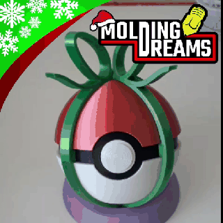 Natal cutucar pokebola jogos Pokémon tcg ocg 3d print model - Mito3D