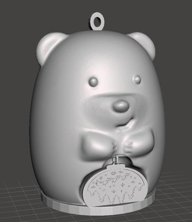 Noel kutup ayı süs ev 3d print model - Mito3D