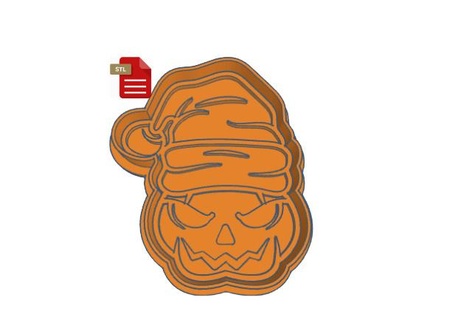christmas pumpkin cookie cutter stamp kawaii cupcake hamburger creepy 3d print model - Mito3D