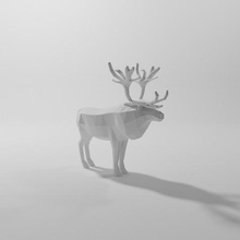 Weihnachten Rentier Gadget Tier Dekoration Spielzeug poly Kunst Hirsch 3d print model - Mito3D