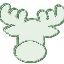 christmas reindeer cookie cutter outline tool contour 3d print model - Mito3D