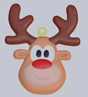 Navidad reno diseño 1 Rudolf alegre decoración 3d print model - Mito3D