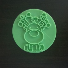 Noël renne timbre 6 cm 3d print model - Mito3D