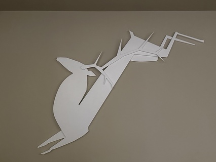 christmas reindeer wall art decor Home santa sleigh deer raindeer rodolph line wallart lineart 3d print model - Mito3D