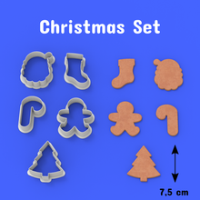 Weihnachten einstellen Plätzchen Fondant Cutter Fontant Teig 3d print model - Mito3D