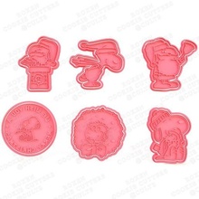 christmas snoopy cookie cutters set 6 cutter cithen home cook cookies stamp charlie brown woodstock peppermint patty linus schroeder 3d print model - Mito3D