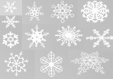 christmas snowflake collection - 13 pieces 3d print model - Mito3D