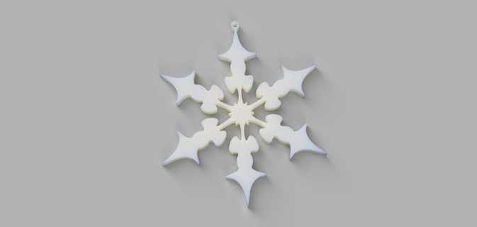 Noël flocon neige ornement 2 arbre babiole 3d print model - Mito3D