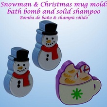 christmas snowman mold bath bomb solid shampoo molds mould press 3d print model - Mito3D