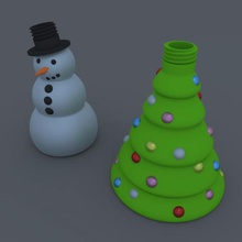 natale dispenser di sapone casa l'albero festa pupazzo neve 3d print model - Mito3D