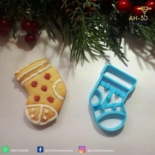 Natal meia biscoito cortador Cortador assar cozinha ferramenta utensílios fundente bolacha afiado cozimento Weihnachten natal 3d print model - Mito3D