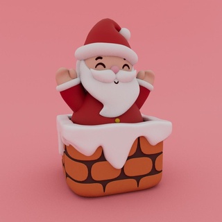 christmas special - cute santa Art xmas snowman snow gifts chimney art decoration homedecor toy no support 3d print model - Mito3D