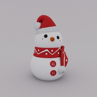 Navidad especial monigote nieve 02 Arte snow Papa Noel lindo decoración hogar juguete llavero multicolor apoyo 3d print model - Mito3D