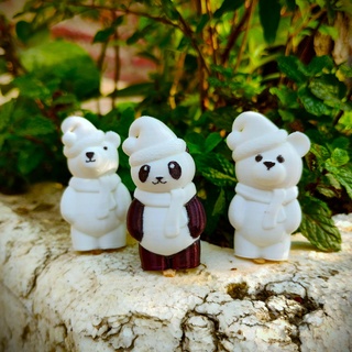 Natal especial decorativo brinquedos pacote arte panda polar Urso pelúcia natal papai noel chapéu fofa decoração chaveiro casa brinquedo suporte 3d print model - Mito3D