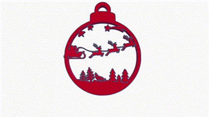 Noel küre Baba madde ev Aralık duvar dekorasyon 3d print model - Mito3D