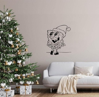 Noël éponge bob mur décor 3d print model - Mito3D
