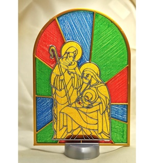 christmas stained glass window Home christmas_decorations merrychristmas merry_christmas xmas nativity 3d print model - Mito3D