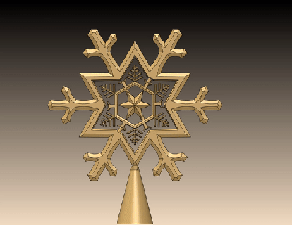 christmas star Art snowflakes 3d print model - Mito3D