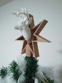 Natale stella cervo casa corso decorazione 3d stampa festoso ornamento albero tecnologia pla artigianato vacanza ornamenti elegante design Fai regalo arte 3d print model - Mito3D