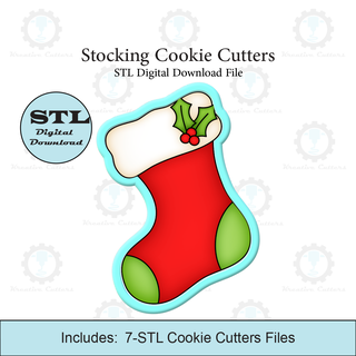 christmas stocking cookie cutters stl file Home 3d print model - Mito3D