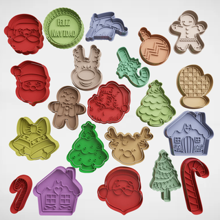 christmas super pack offer x21 Home cookie cutter cutters stl molds merry set santa claus tree 3d print model - Mito3D
