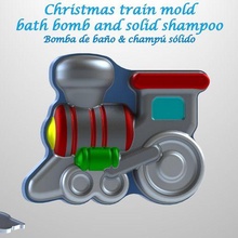 christmas train mold bath bomb solid shampoo molds mould press 3d print model - Mito3D