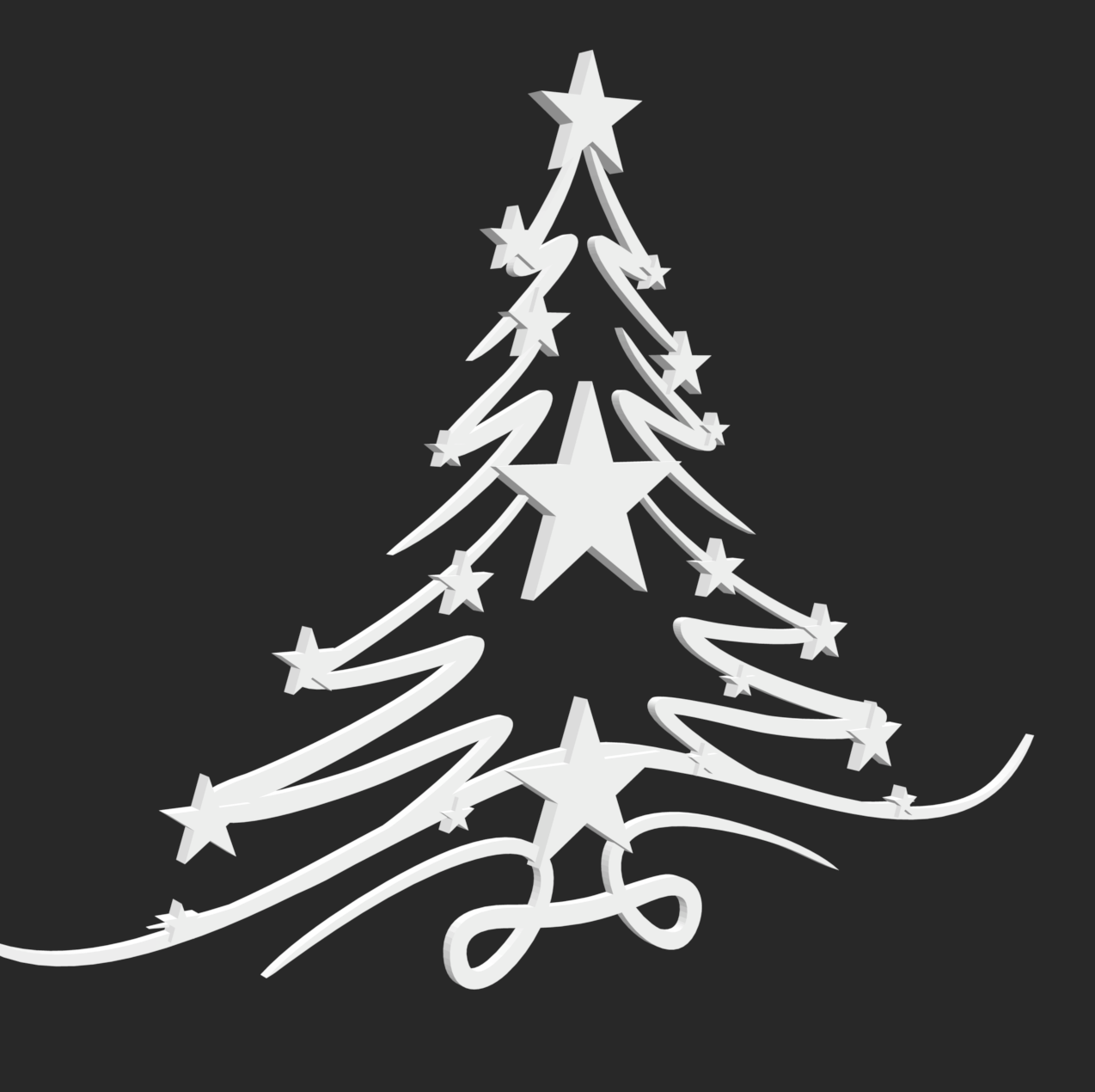 Navidad árbol abeto decoración pared estrella 3D print model - Mito3D