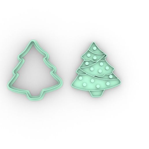 Noël arbre biscuit coupeur biscuits cuisinier coupeurs Coupe timbre Biscotti 3D print model - Mito3D