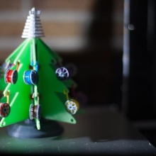 Noel 3d baskı stil ağaç ev 30ps dekorasyon hediyesi süsü ağacı e3d hotend v6 alanında dekor 3d print model - Mito3D