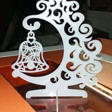 christmas tree bell laser cut 2d_art 3d print model - Mito3D