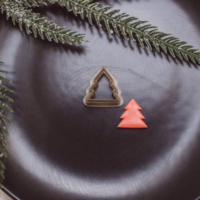 christmas tree clay cutter polymer earring holiday winter cutters x-mas cookie cookiecutter claycutter gingerbread candycane 3d print model - Mito3D