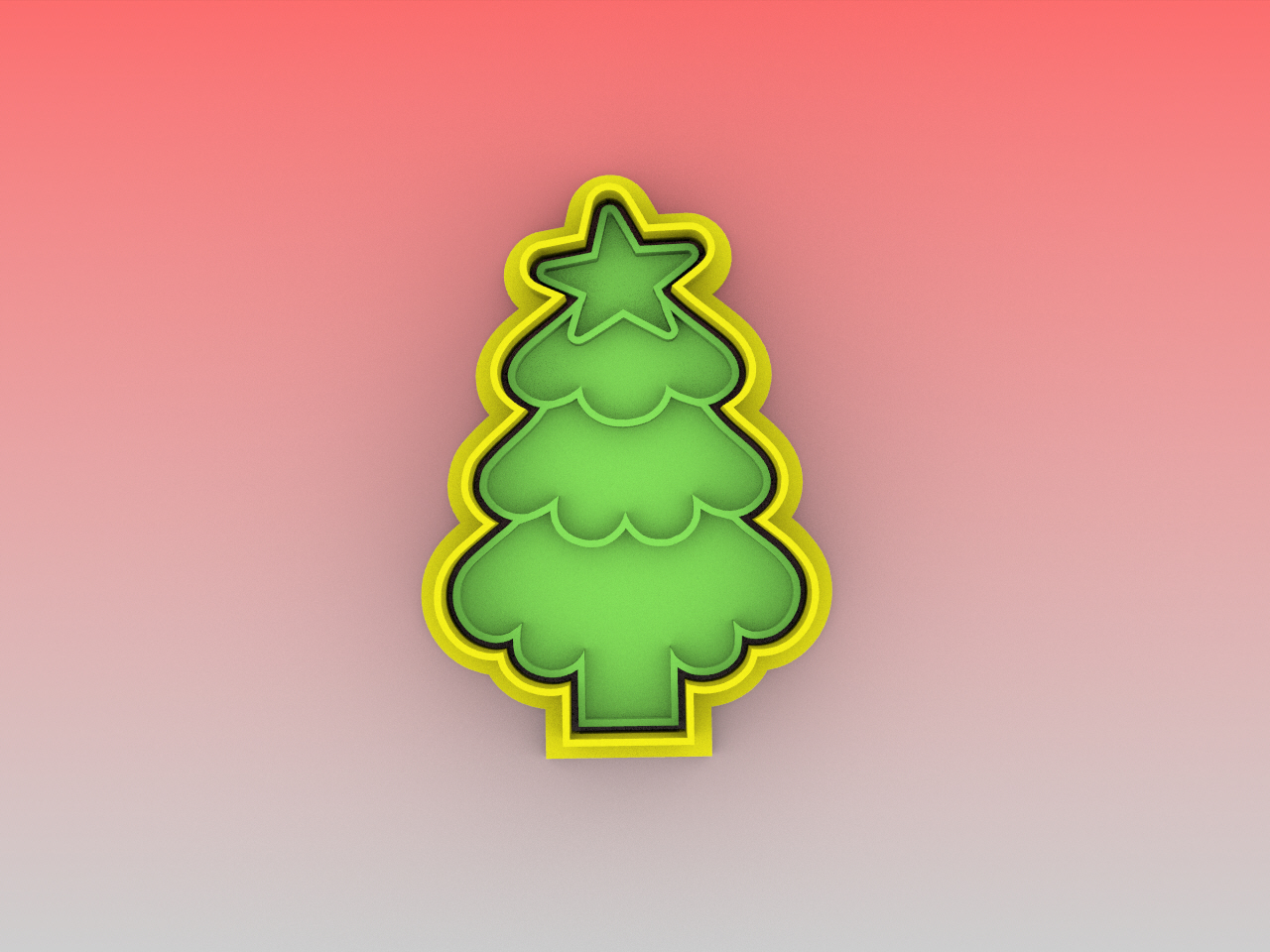 christmas tree cookie cutter-christmas cutter stam natal cookies seal carimbo 3D print model - Mito3D