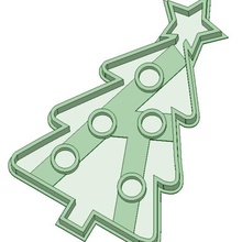 christmas tree cookie cutter gadget 3d print model - Mito3D