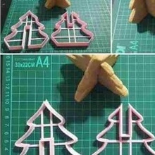 Navidad árbol Galleta cortador armable agudo afilado galletas moldes sellos diseño fondant masa cocina dibujo marcador sello 3d print model - Mito3D