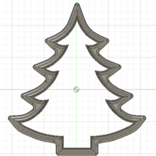 christmas tree cookie cutter form - 10cm 393 inch kitchen food sweet 3d print model - Mito3D