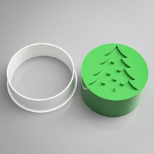 christmas tree cookie cutter stamp home cookiecutter pine sunny bake baking tool 3d print model - Mito3D