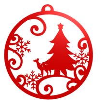 christmas tree decoration decor ornament reindeer snowflake 3d print model - Mito3D
