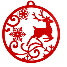 christmas tree decoration 2 decor ornament reindeer snowflake 3d print model - Mito3D