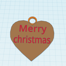 Noel dekorasyon, mutlu noeller kalp ağacı ev dekorasyon 3d print model - Mito3D