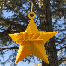 christmas tree decoration star 2022 cultsfiverr year 3d print model - Mito3D