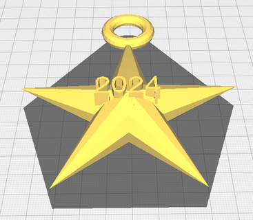 christmas tree decoration star 2024 new year 3d print model - Mito3D