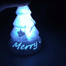 Noël arbre lithophane joyeux lithophanie lampe 3d print model - Mito3D