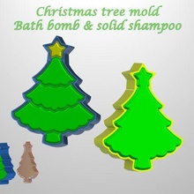 Weihnachten Baum Schimmel Bad Bombe solide Shampoo Formen Drücken niedlich 3d print model - Mito3D