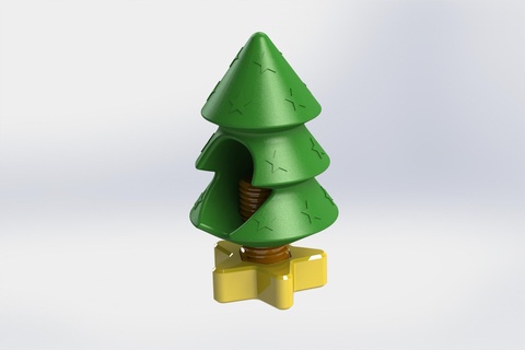 Natale albero schiaccianoci decorazione noccioline asciutto frutta tavolo atmosfera stella verde oro bronzo seta vite crepa cracker Noce 3d print model - Mito3D